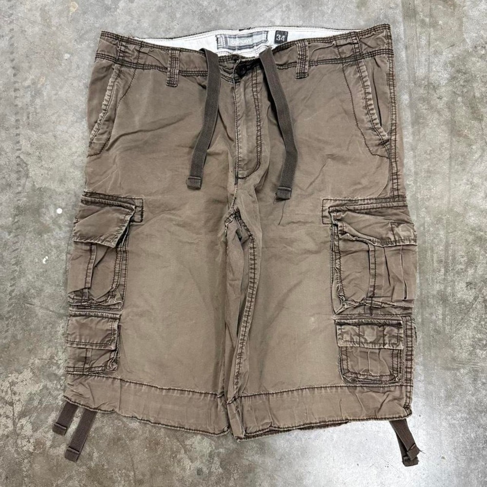 Vintage Old Navy Brown Baggy Skater Cargo Shorts Mens 34 Y2K Utility Tactical
